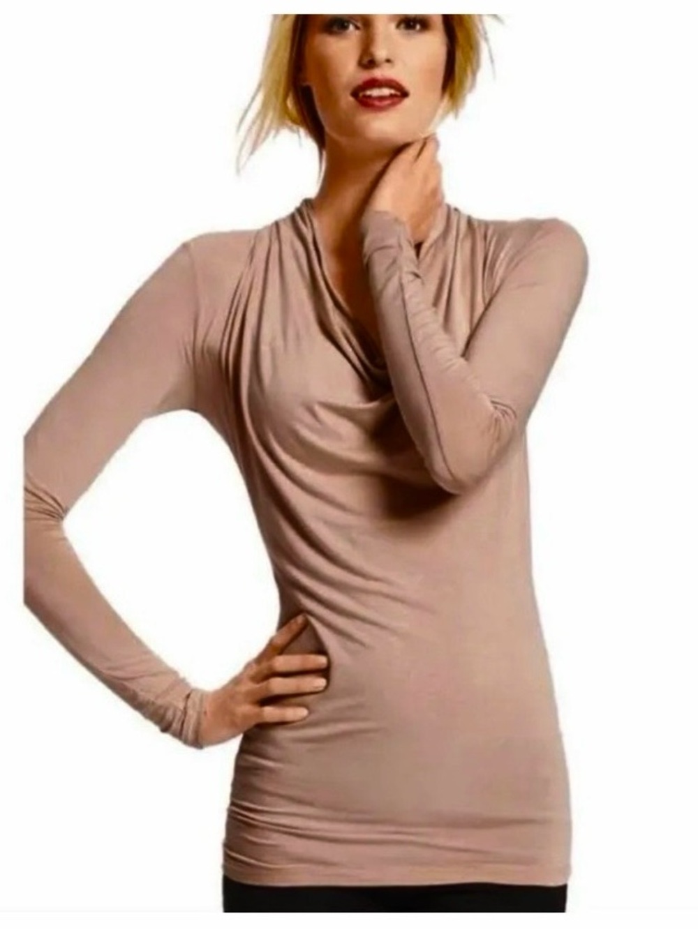 CAbi Blush Pink Long Sleeve Top Size S